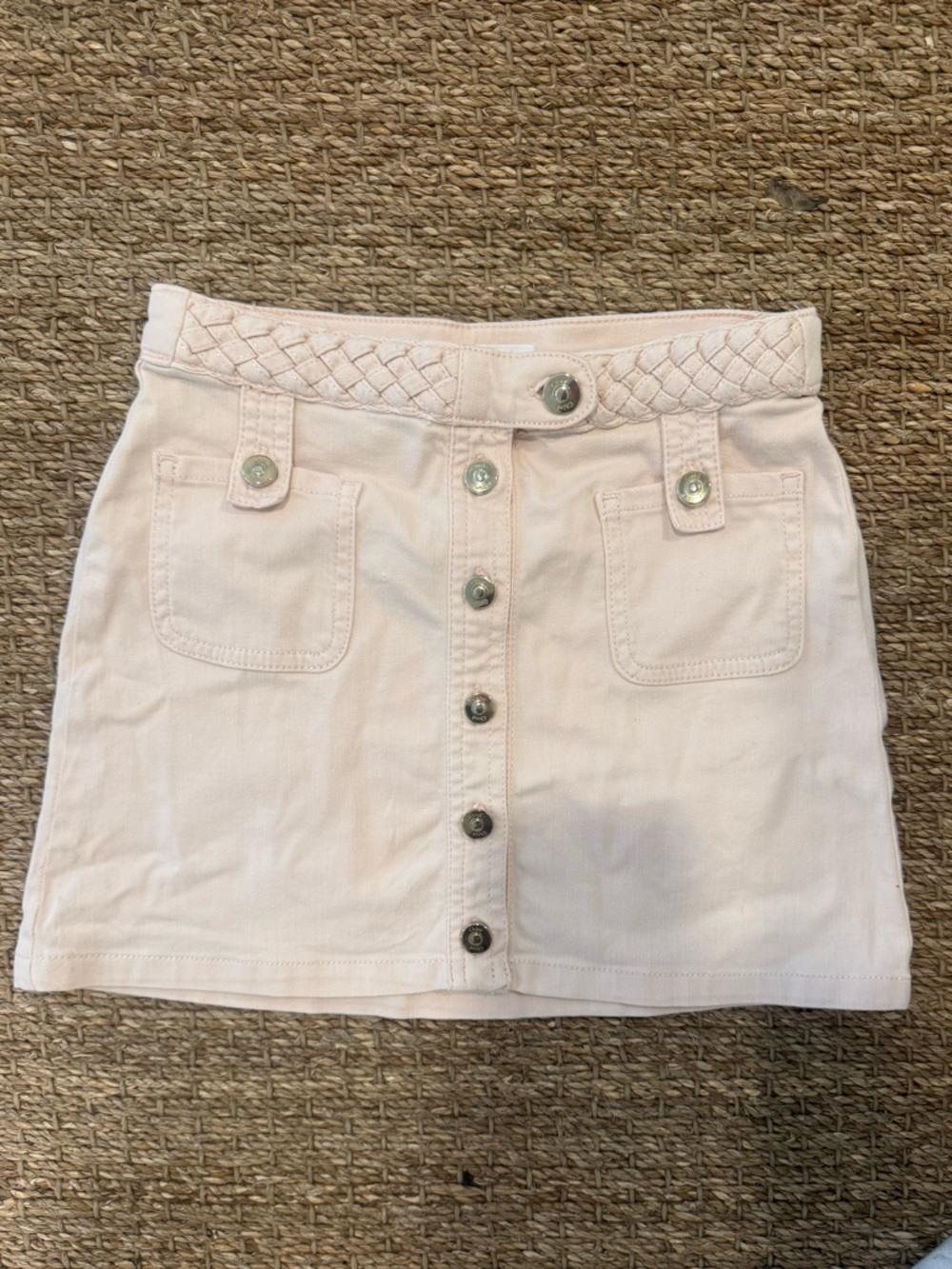 Chloé Girls Pale Pink Button-Front Mini Skirt Size 10